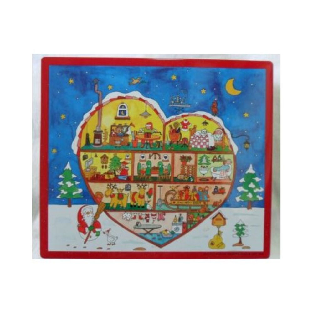 YOKU MOKU 2008 Christmas Tin Heart Shaped House